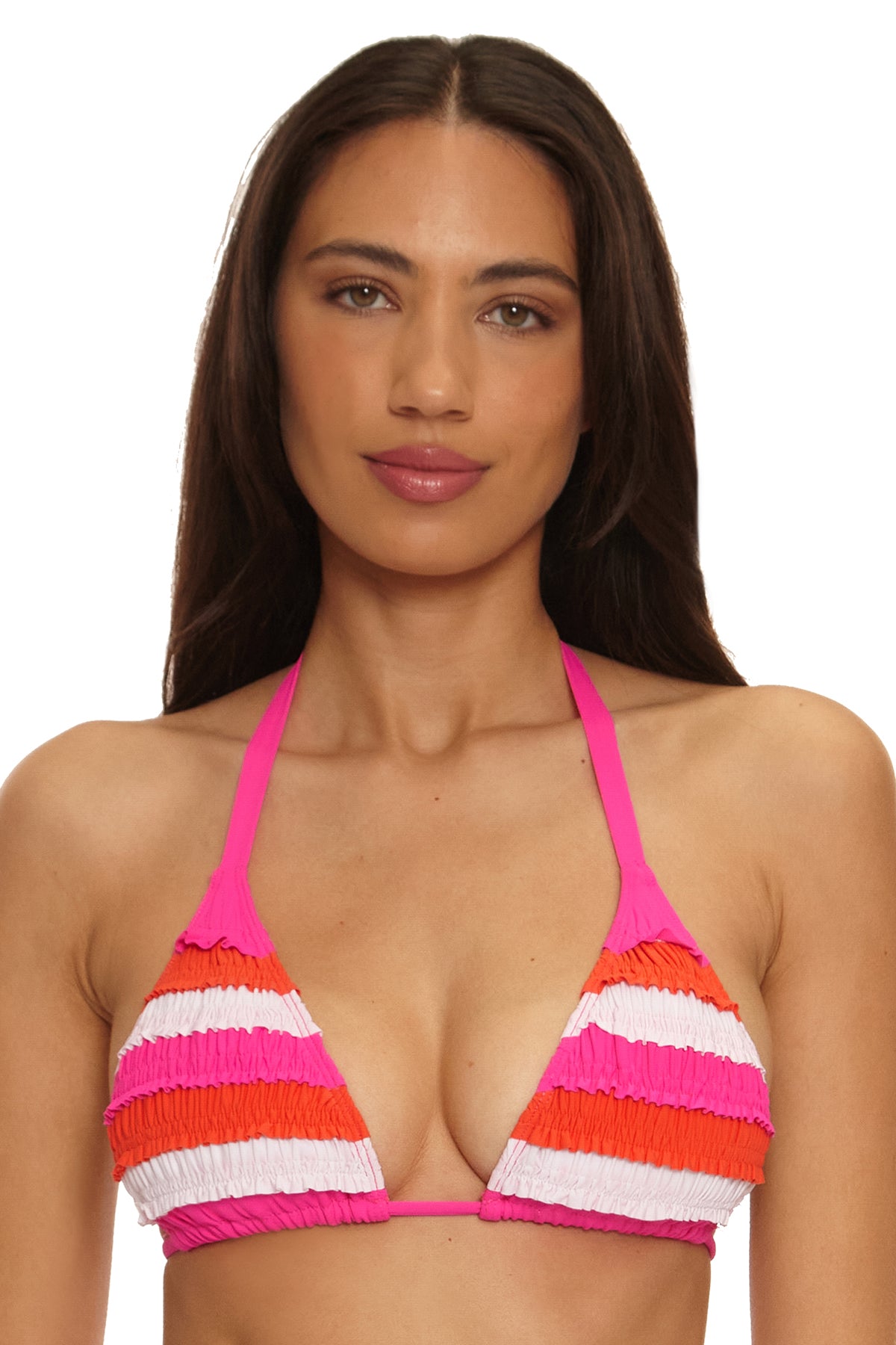 Flamingo Ruffle Triangle Bikini Top