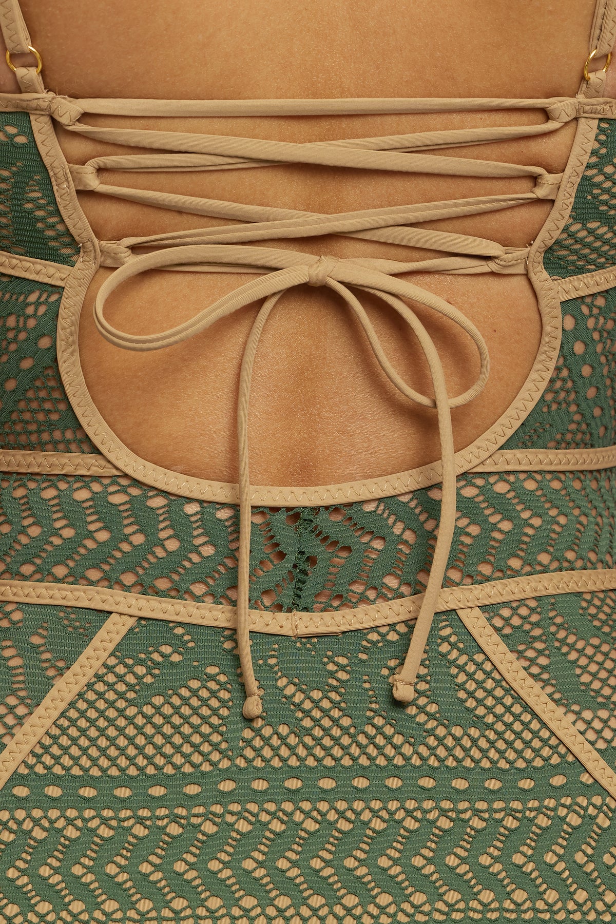 Antoinette One Piece Swimsuit - Kelp/Tan