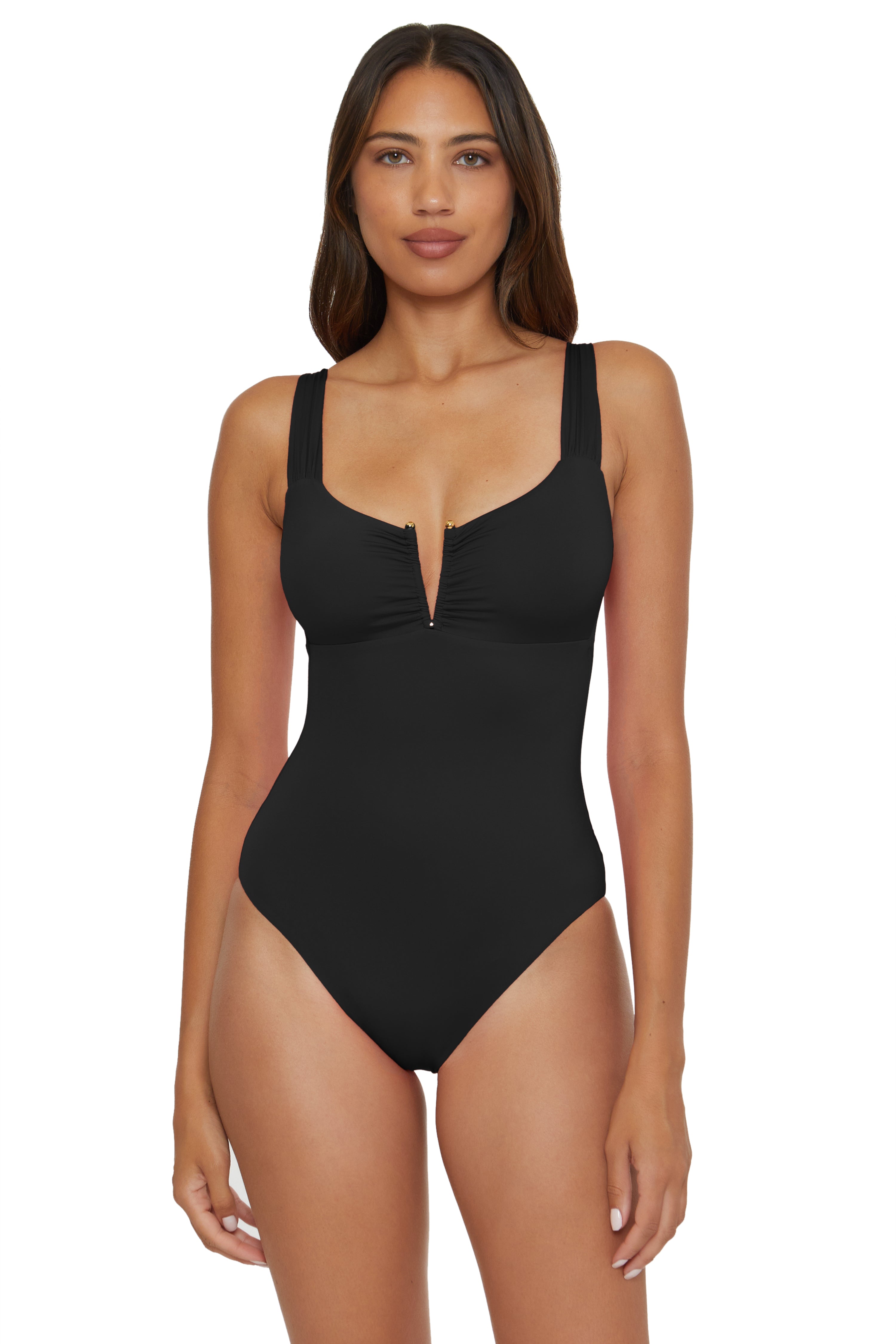 Color Code V-Wire One Piece Swimsuit