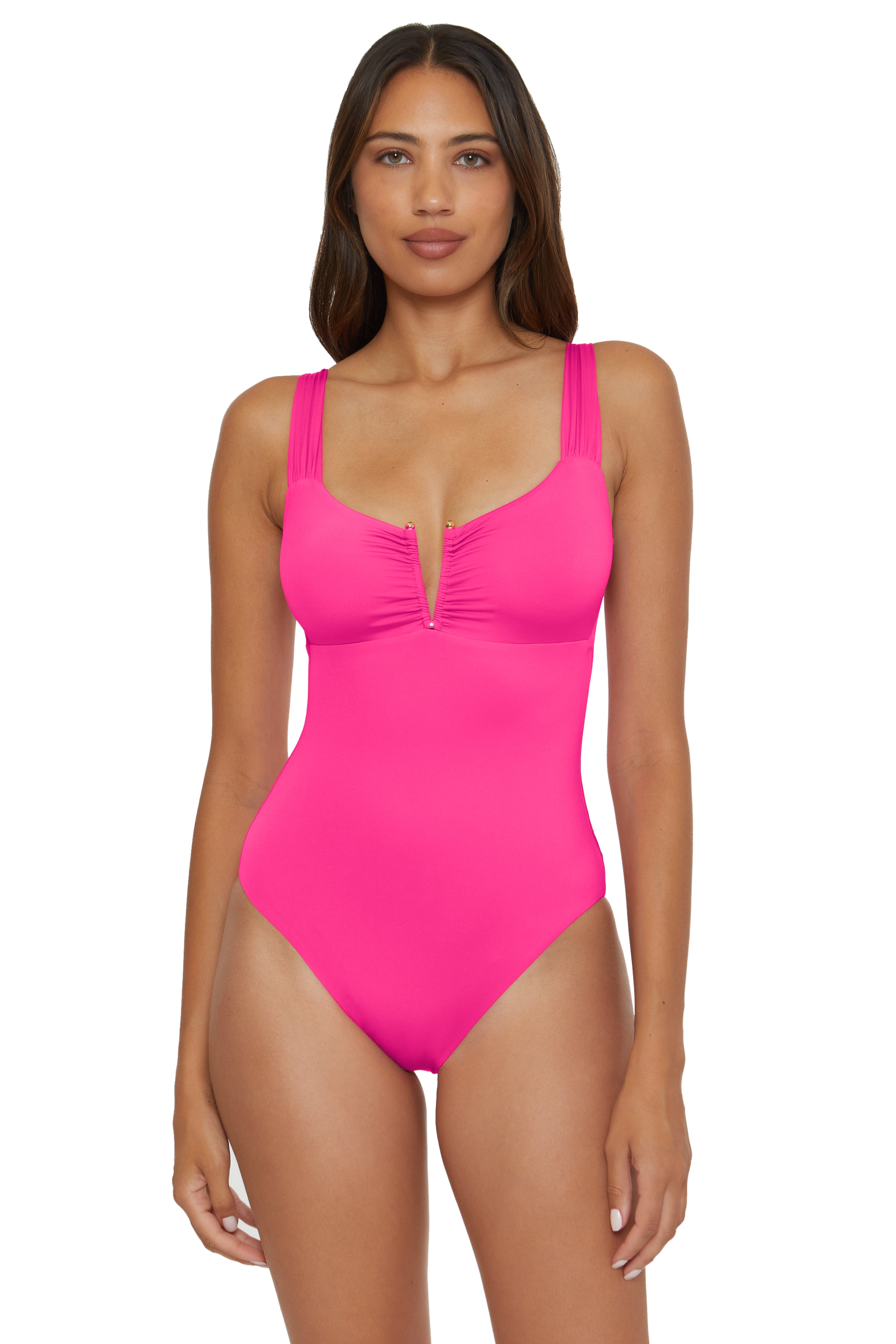 Color Code V-Wire One Piece Swimsuit