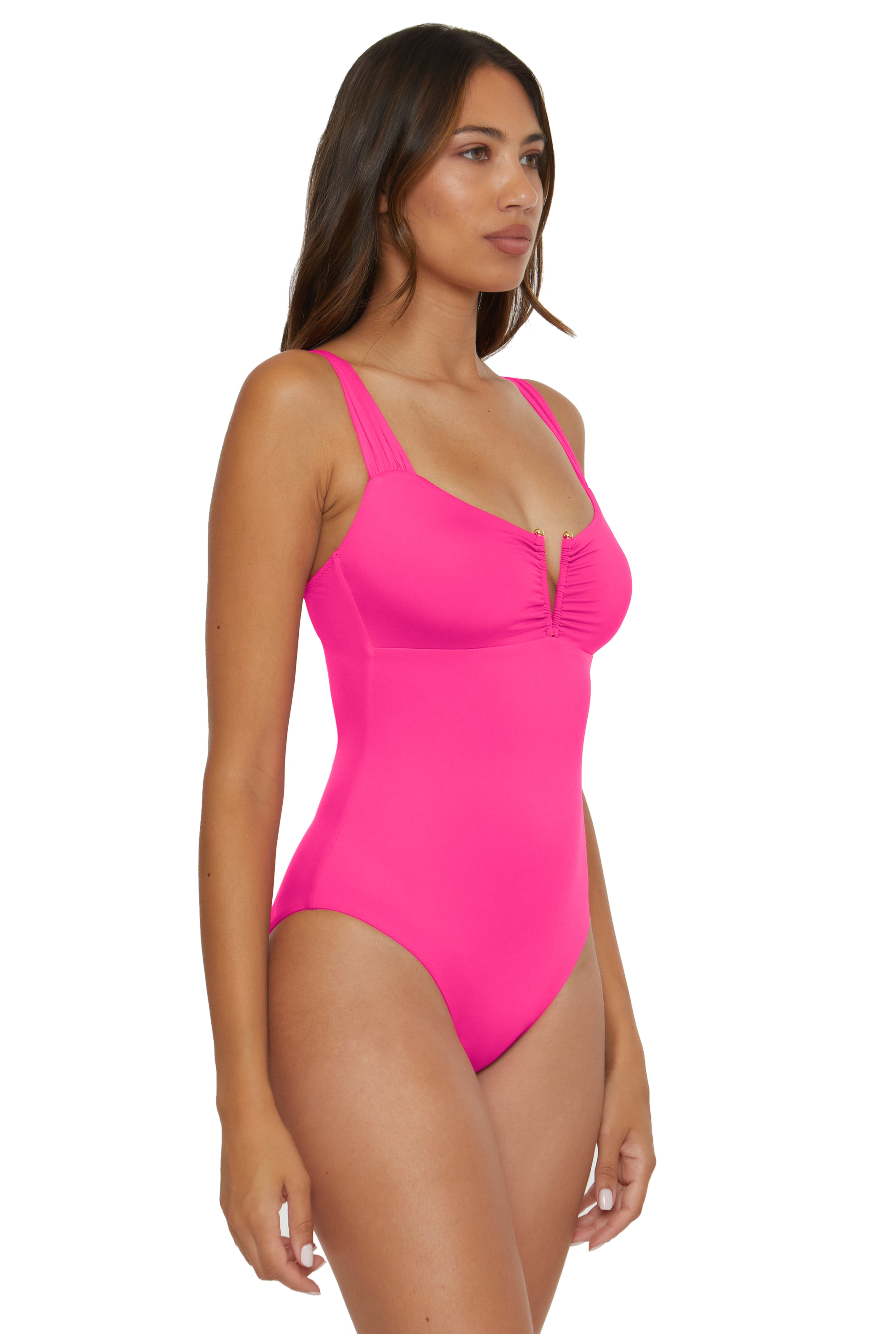 Color Code V-Wire One Piece Swimsuit