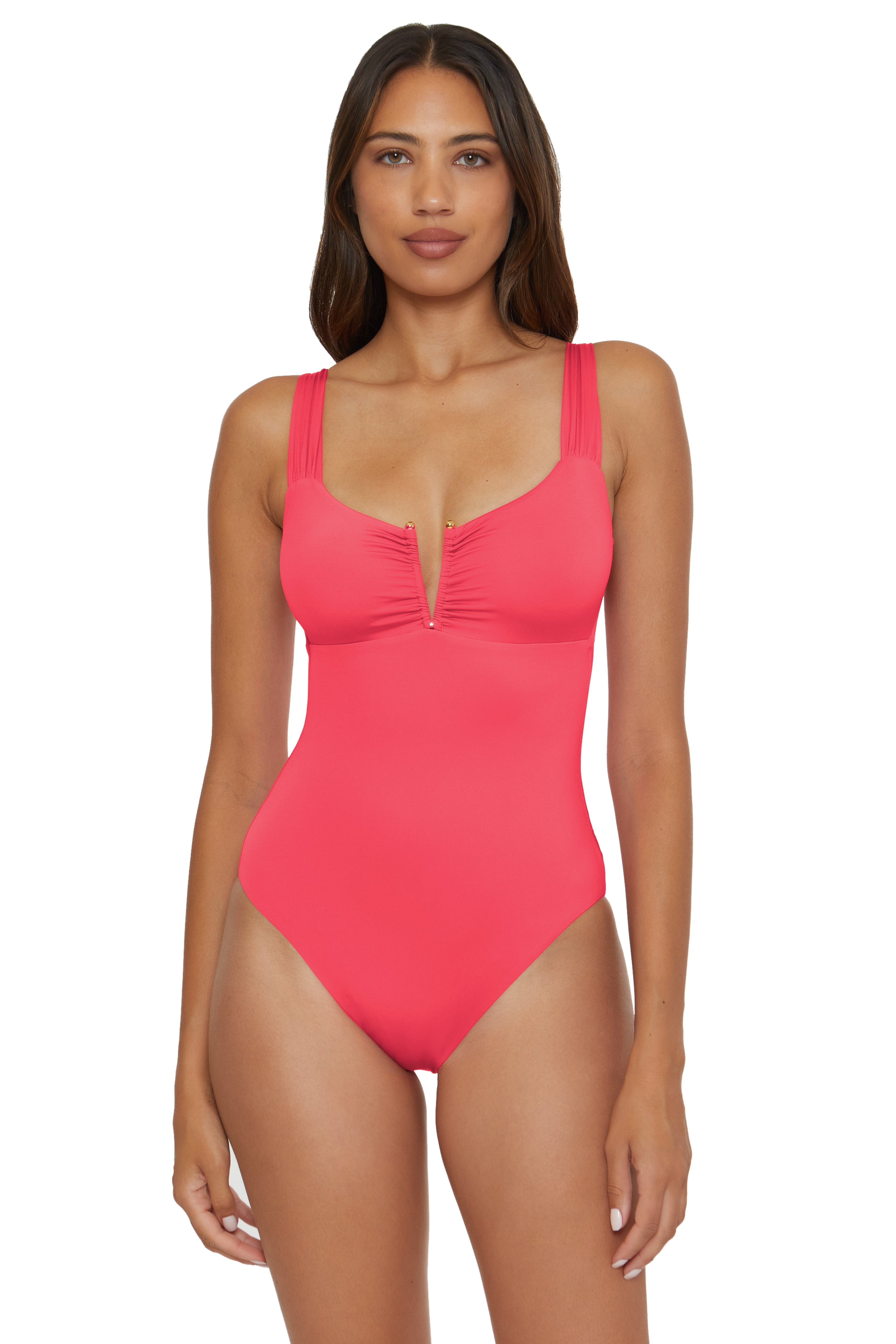 Color Code V-Wire One Piece Swimsuit