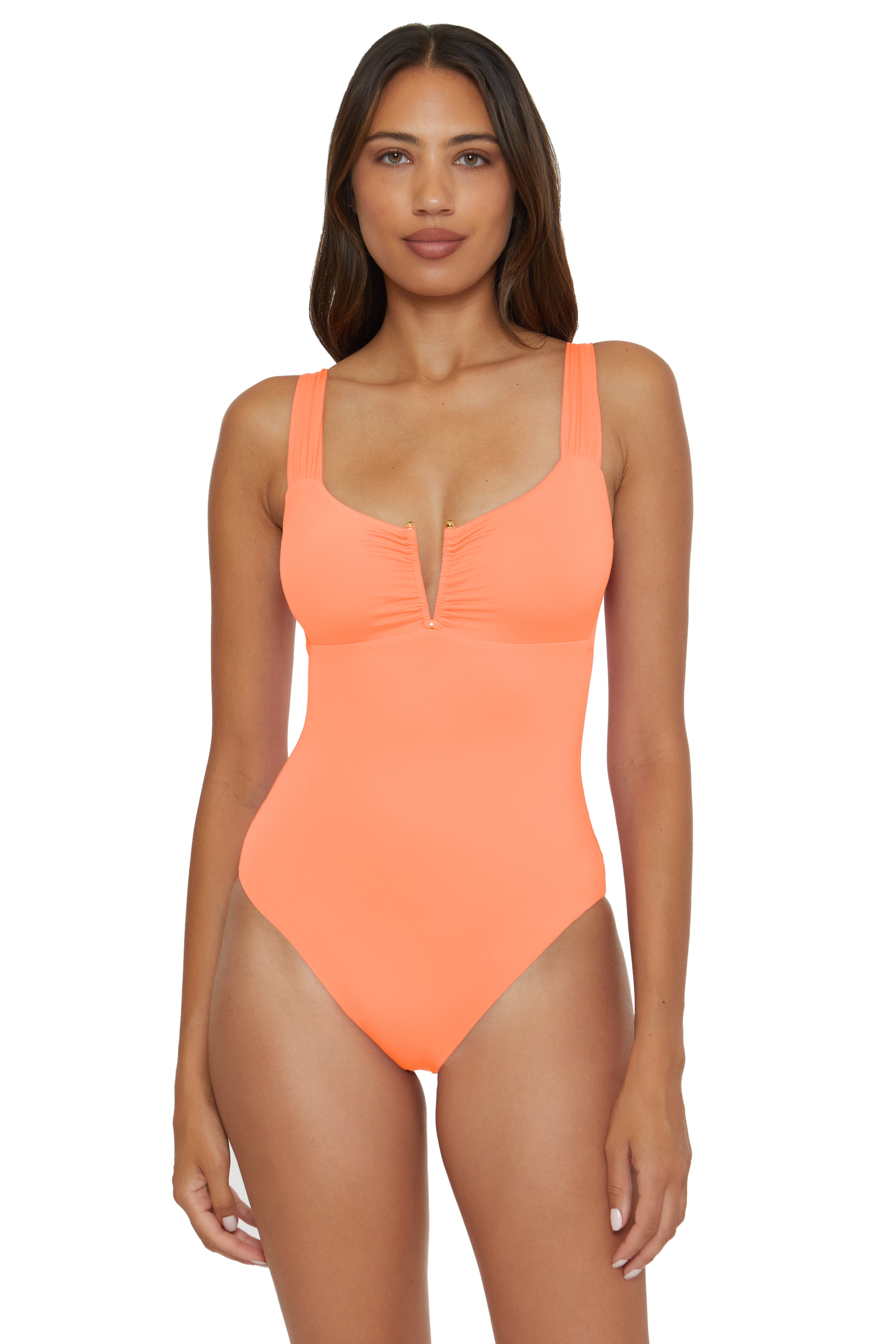 Color Code V-Wire One Piece Swimsuit