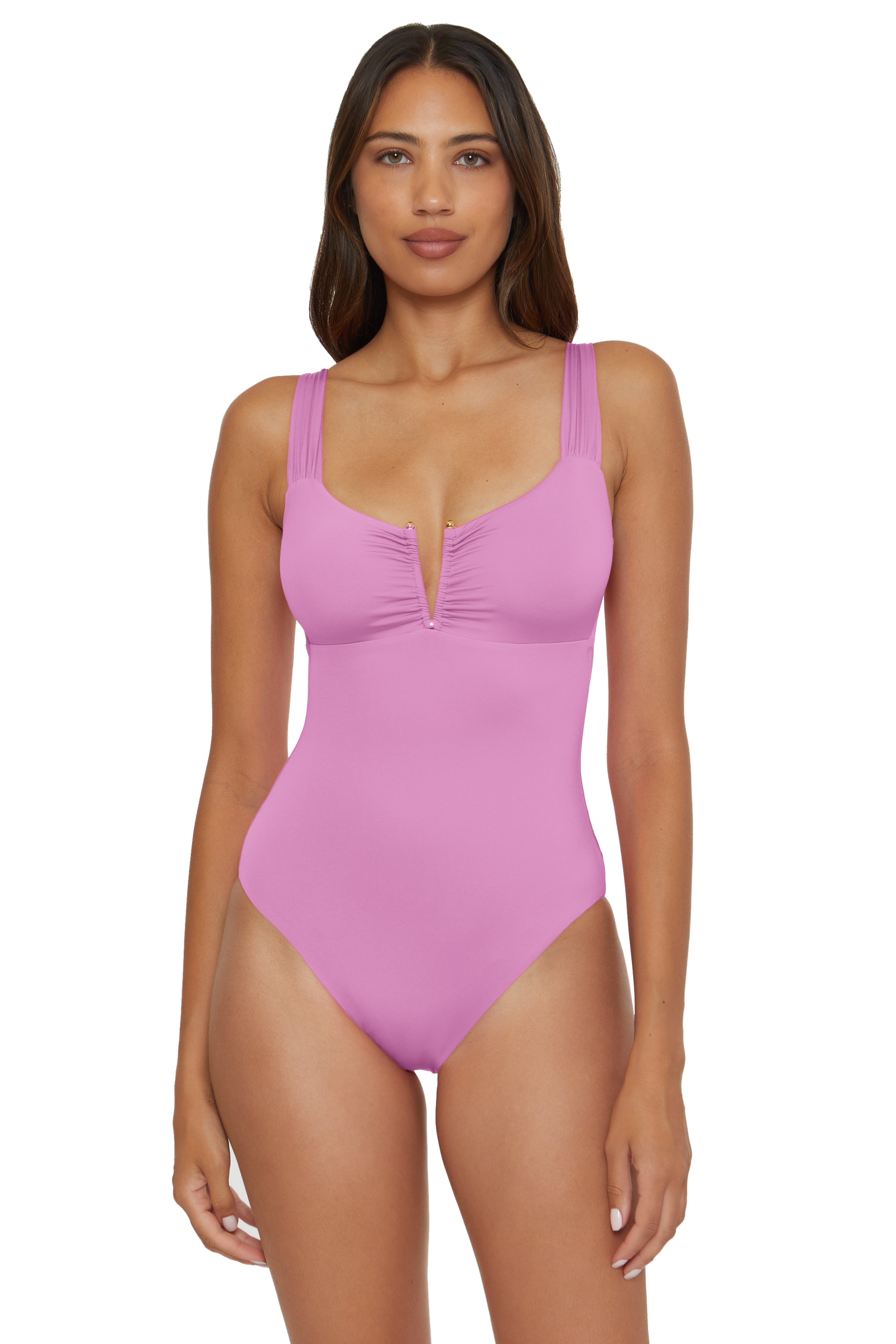Color Code V-Wire One Piece Swimsuit