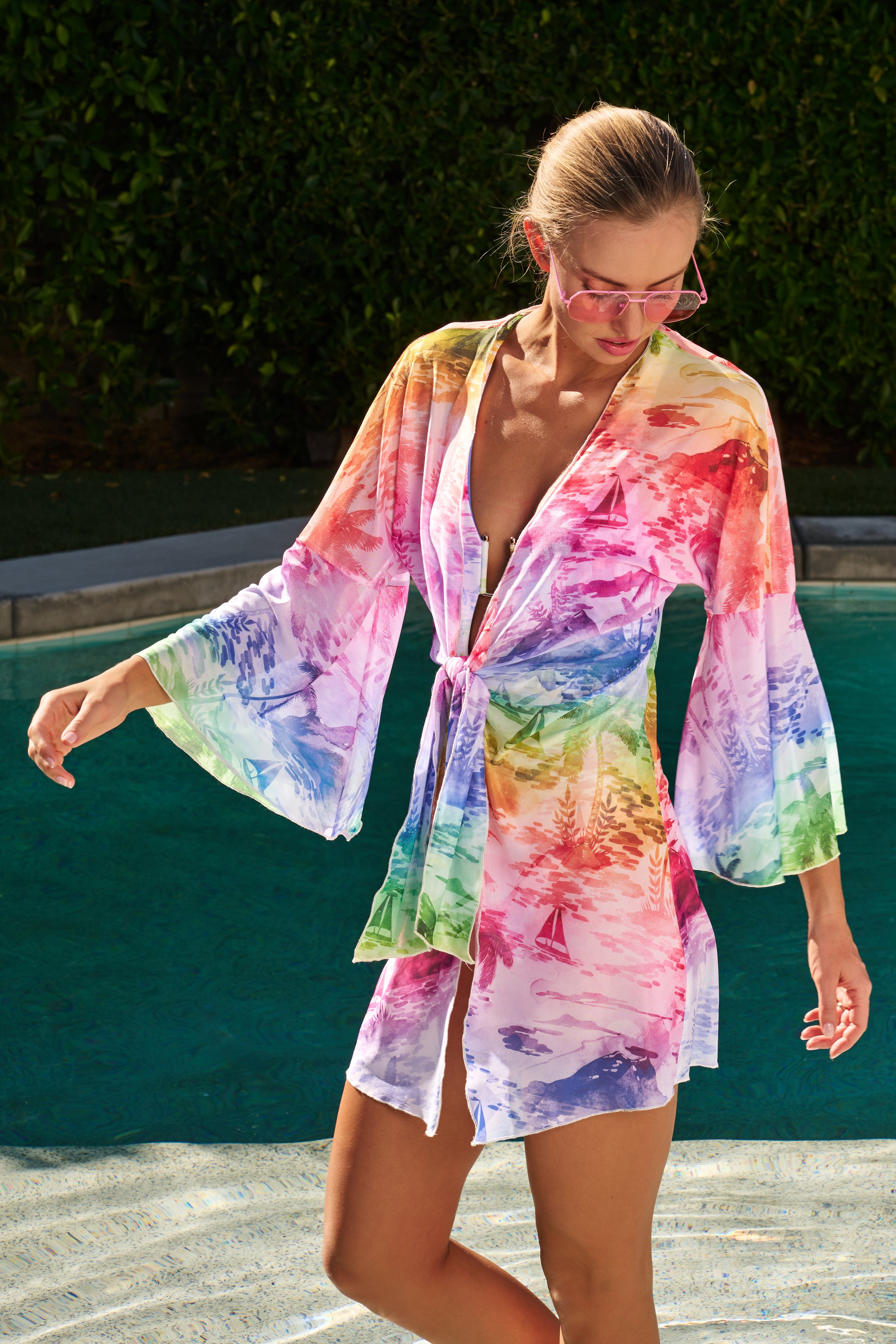 Fiji Tie Front Tunic Cover-up