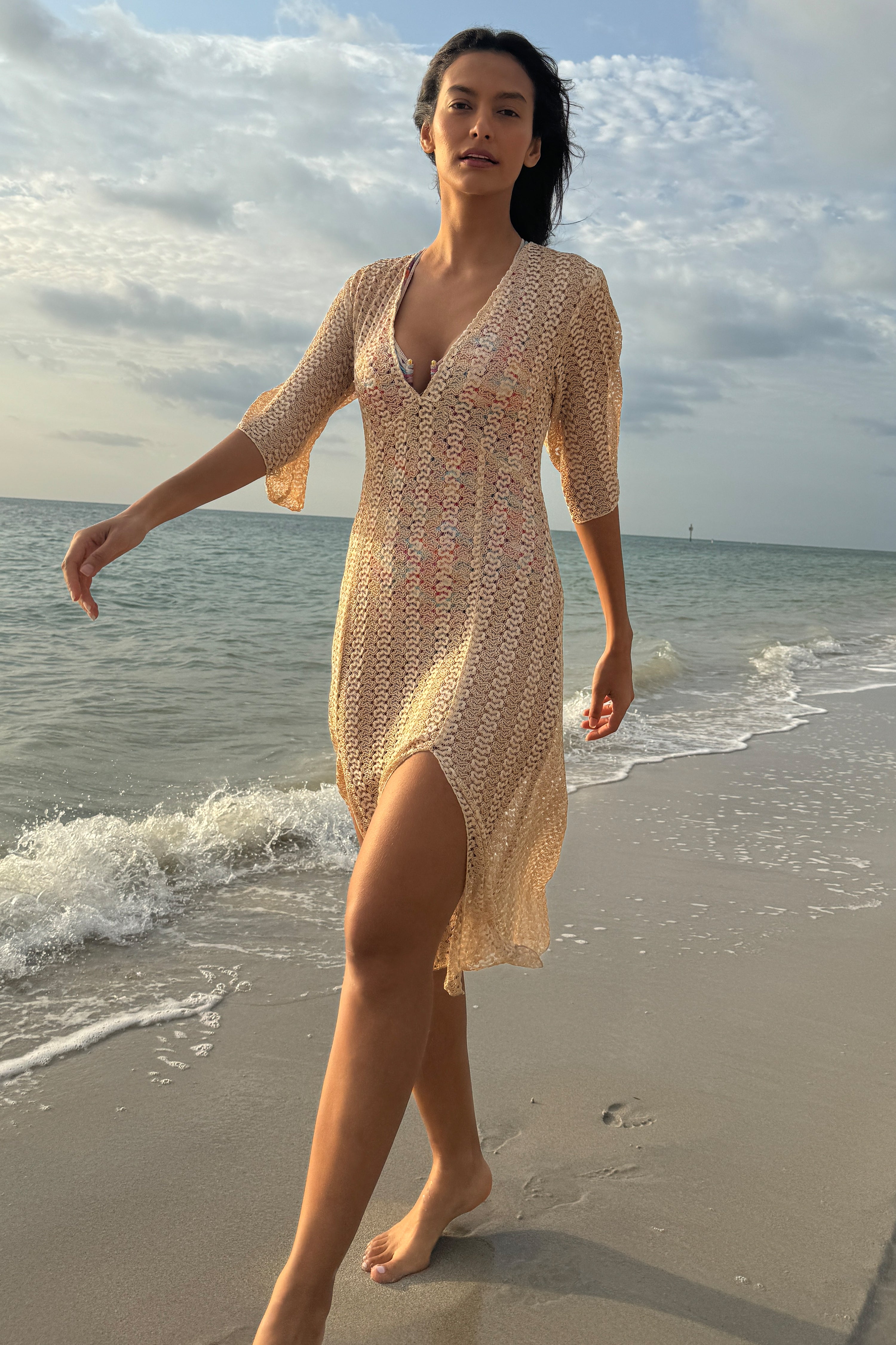 GOLDEN MESH COVER-UP
