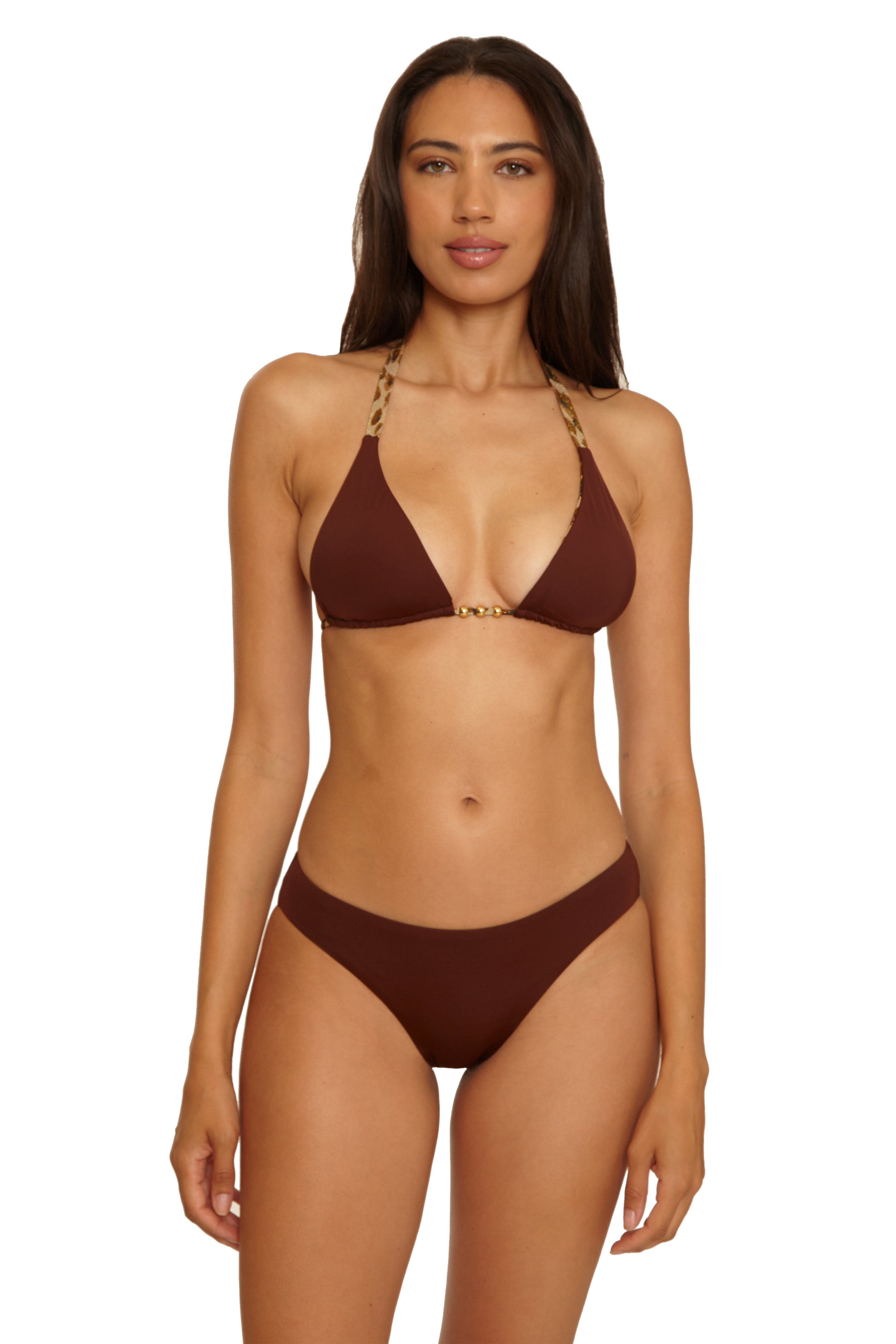 Safari Leopard Triangle Bikini Top