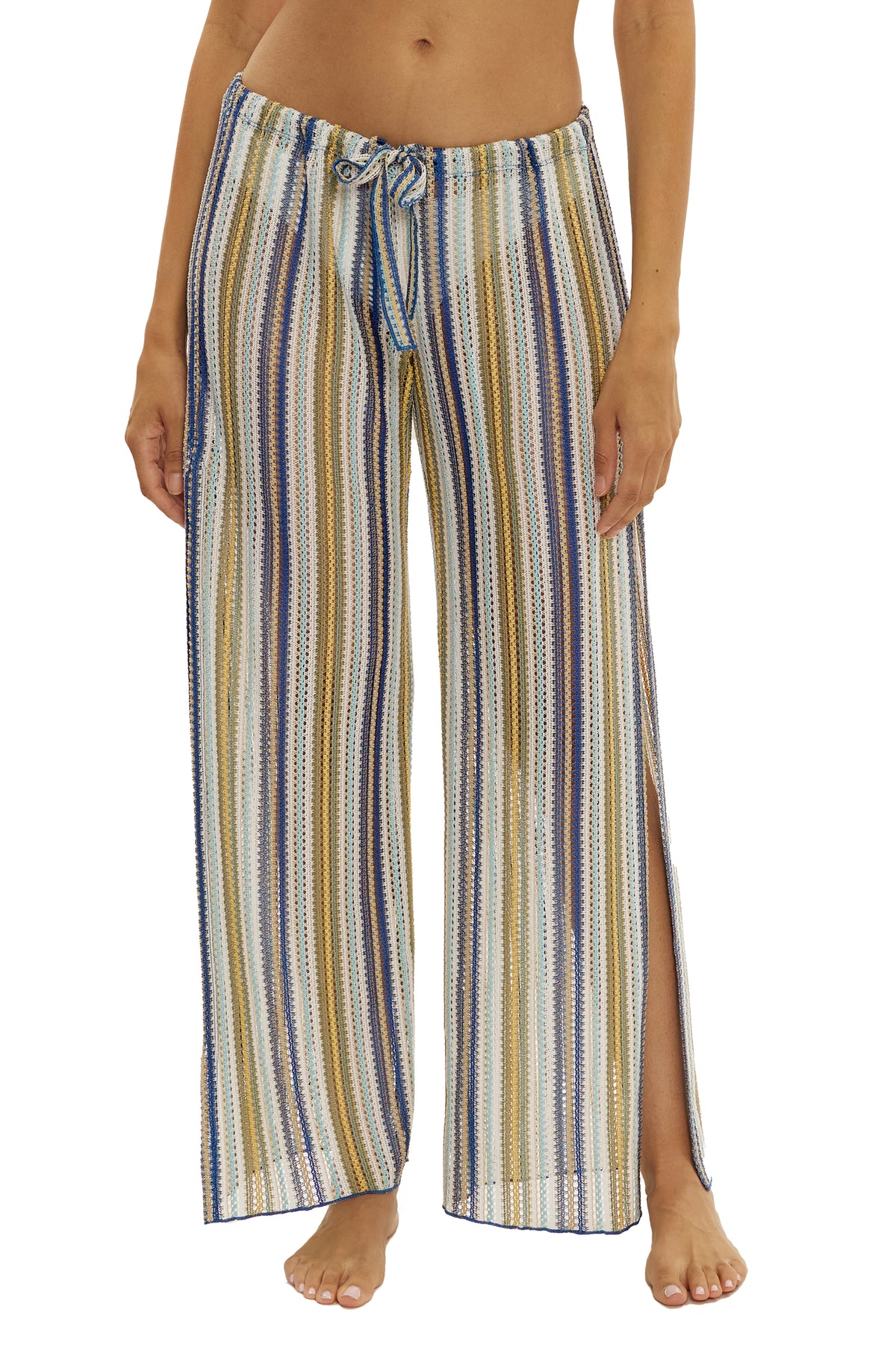 Seaside Crochet Pant Coverup - Kelp/Midnight