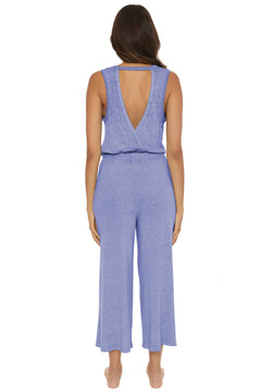 Becca Beach Date Wide Leg Cover Up Jumpsuit in Cornflower