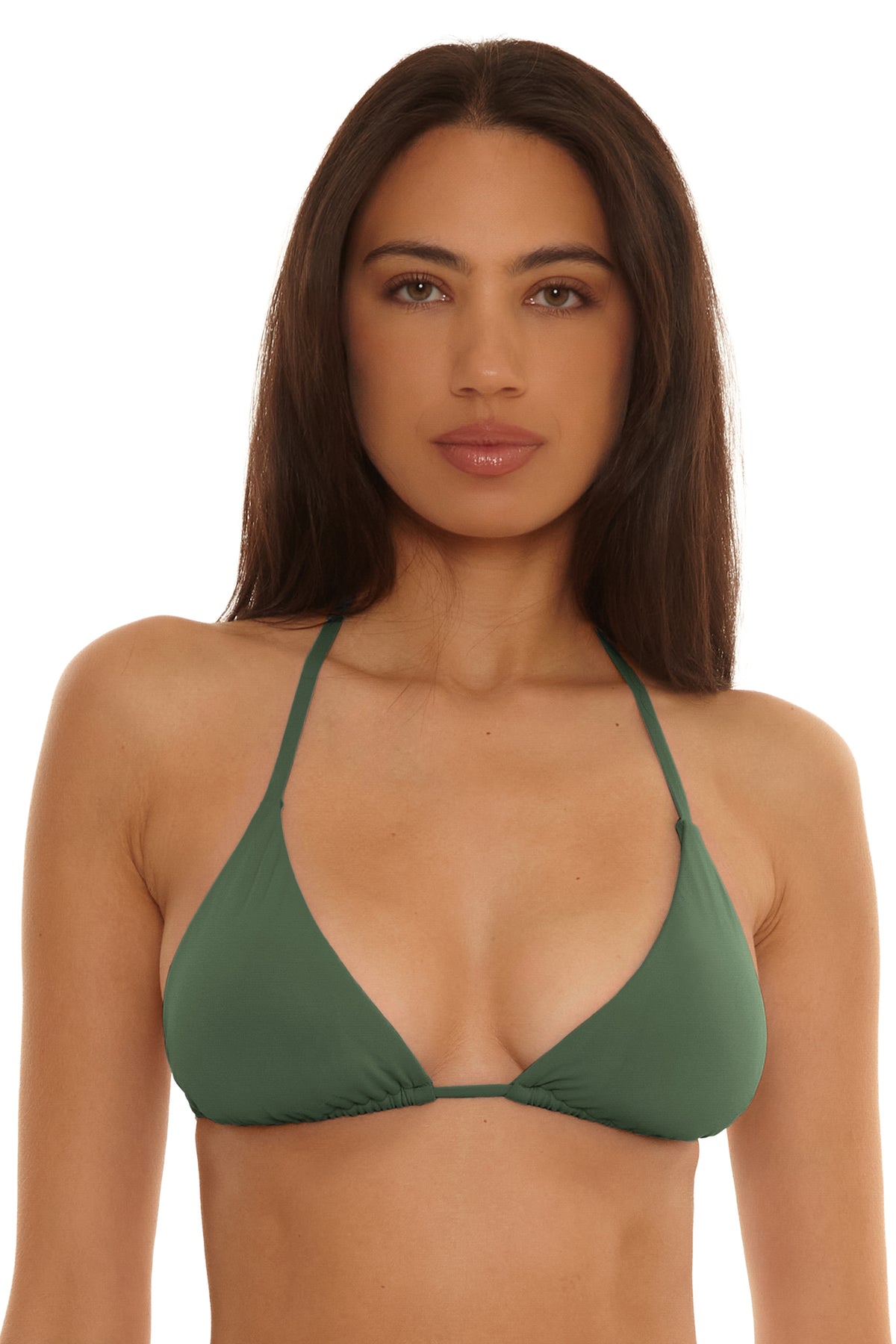 Color Code Triangle Bikini Top - Kelp