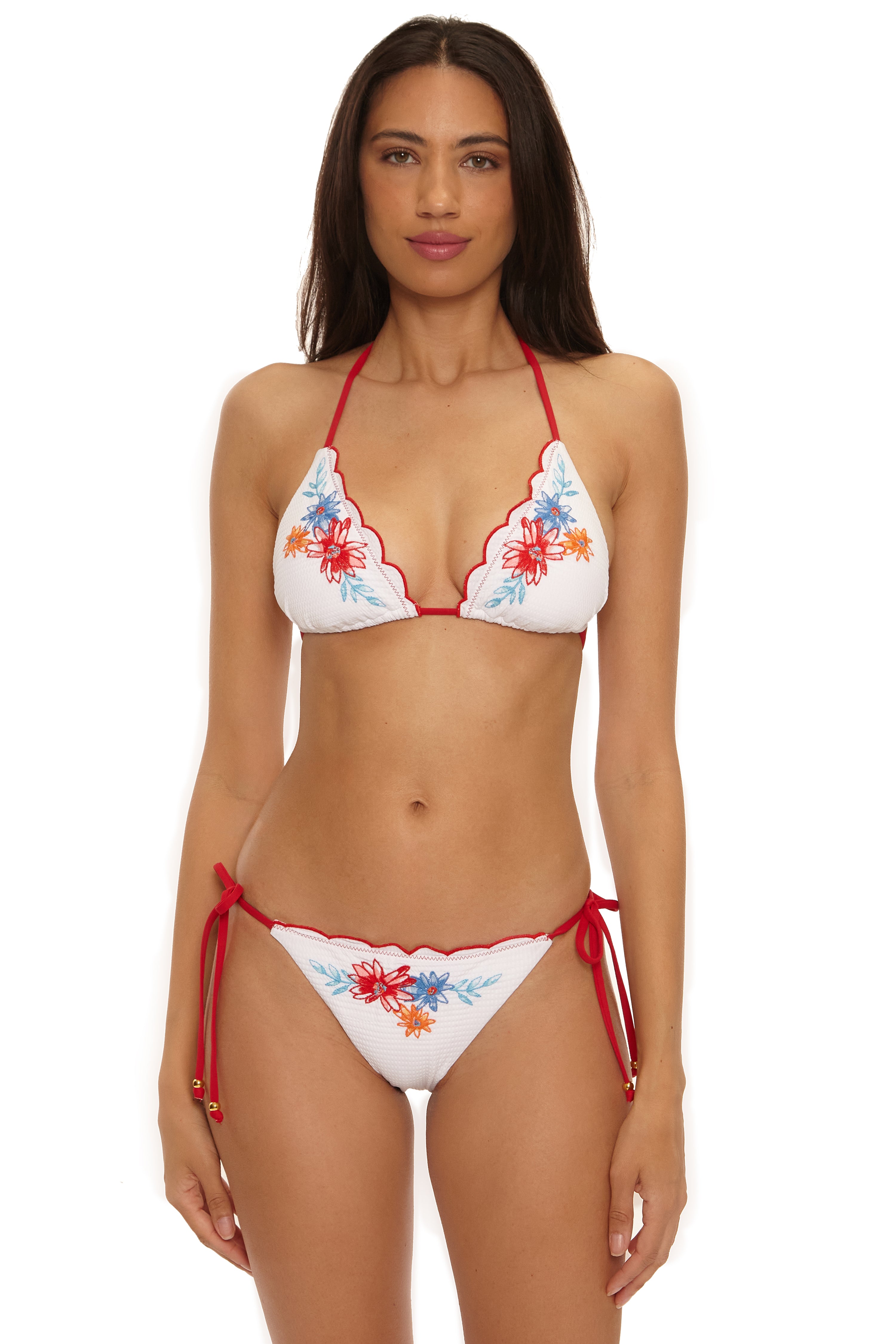 Countryside Embroidery Tie Side Bikini Bottom