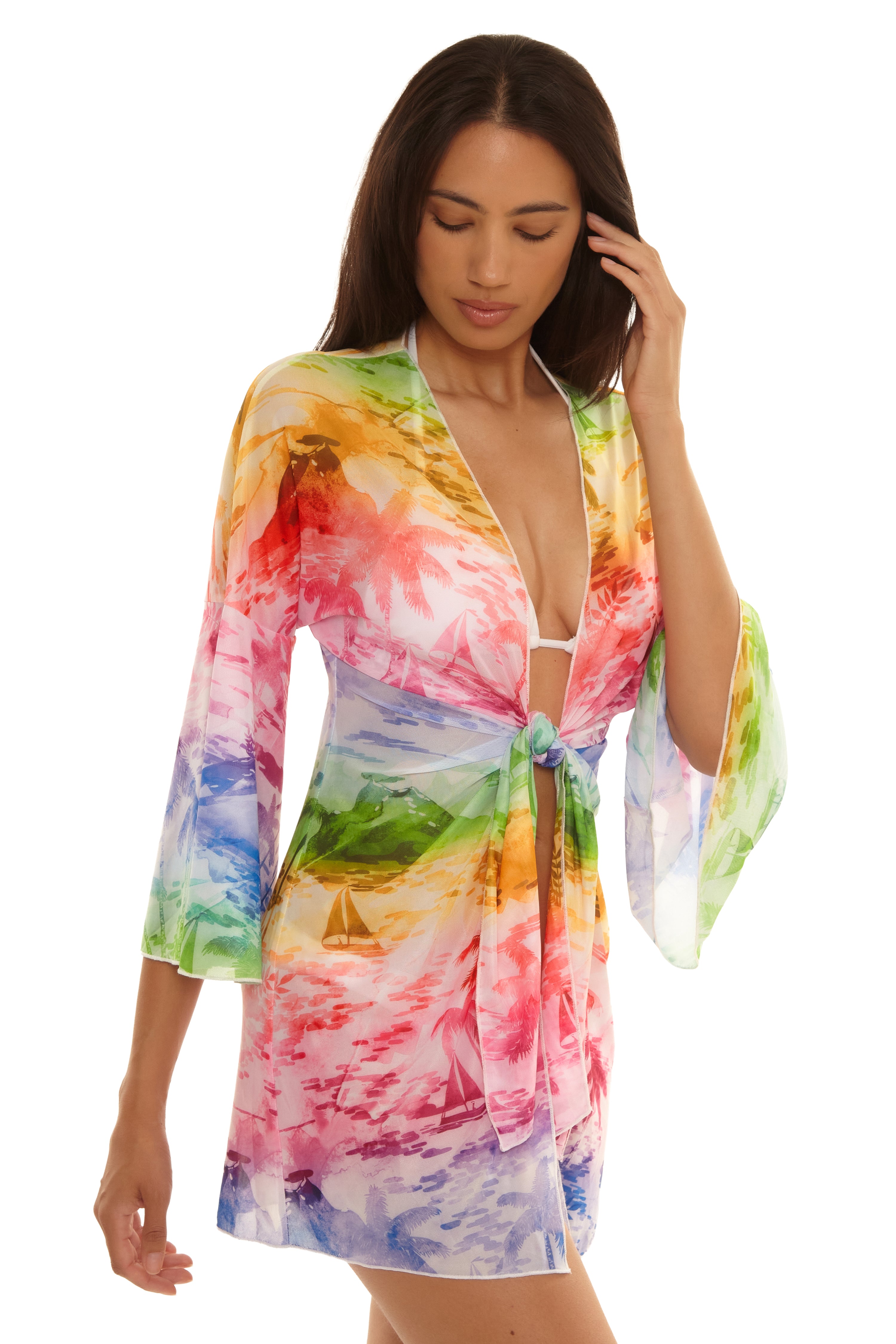 Fiji Tie Front Tunic Cover-up