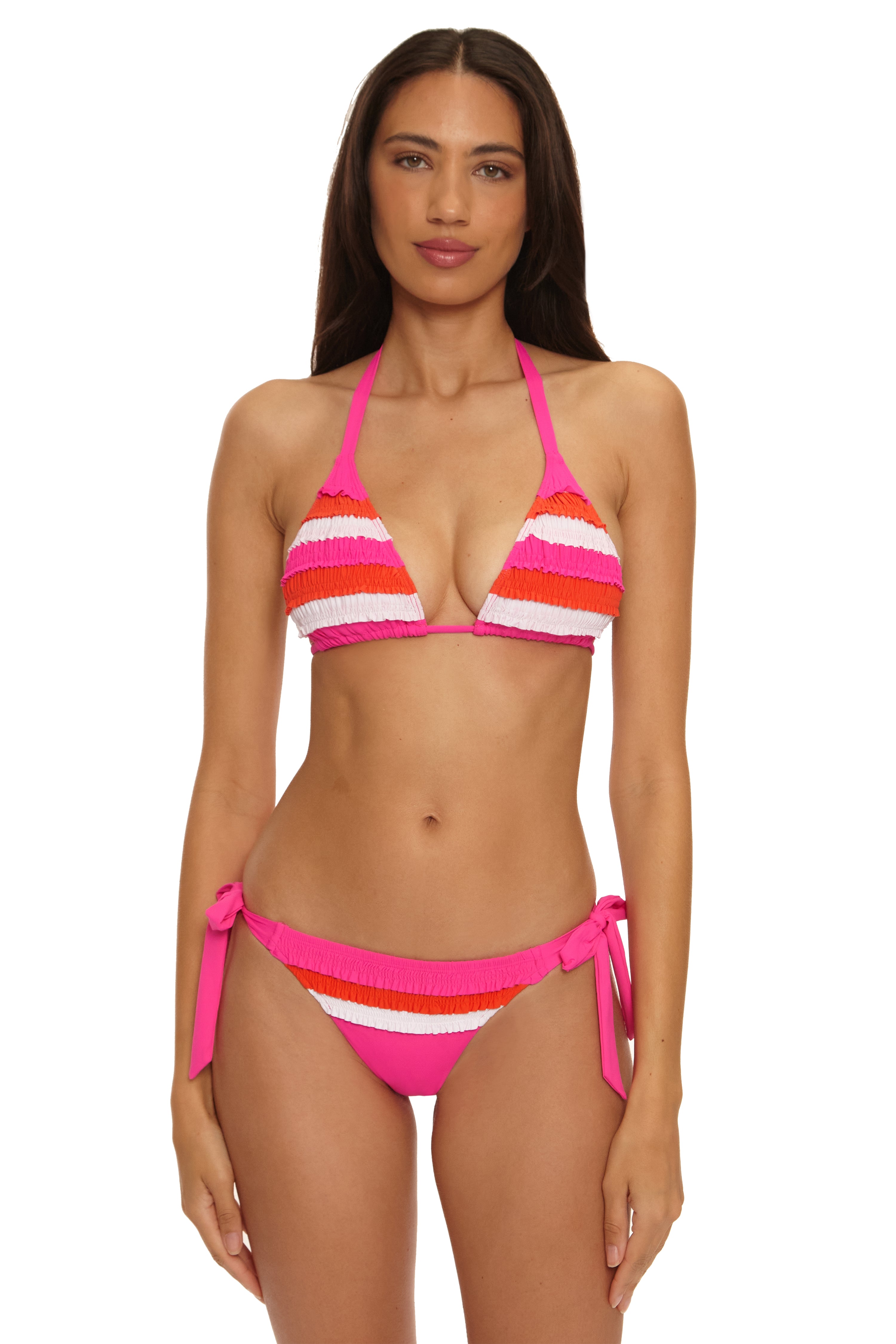 Flamingo Ruffle Triangle Bikini Top