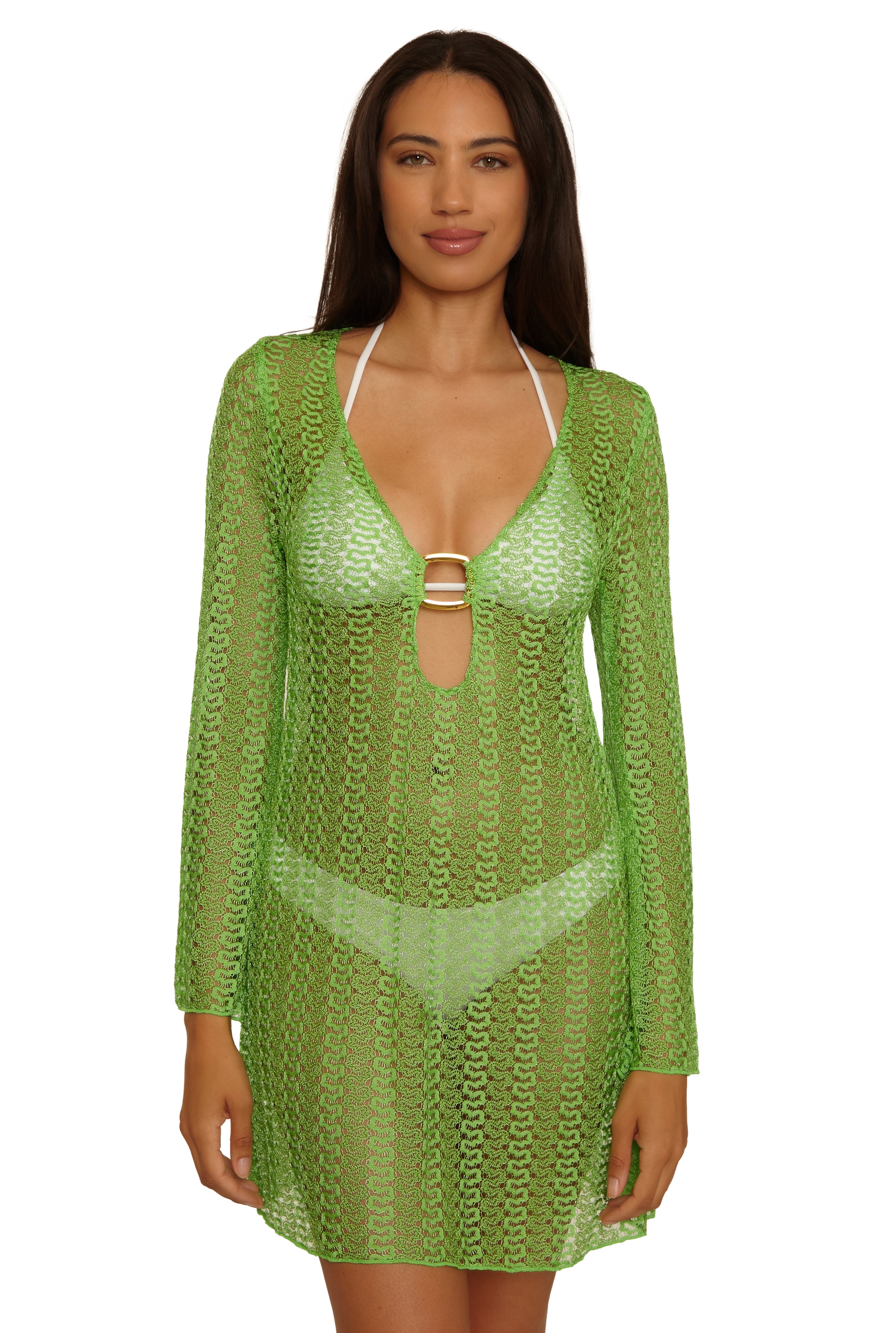 Golden Crochet Cover-up Tunic