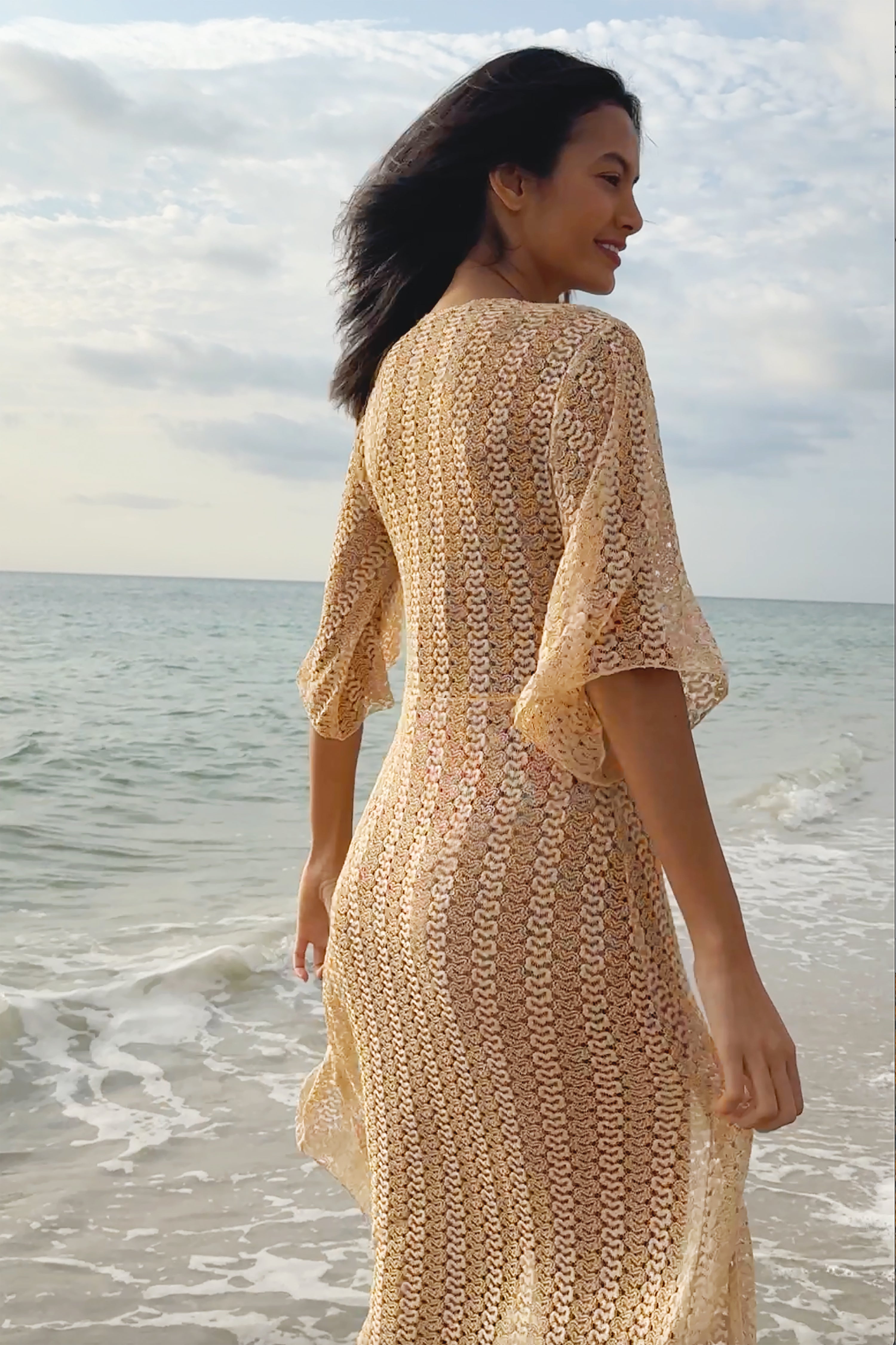 GOLDEN MESH COVER-UP