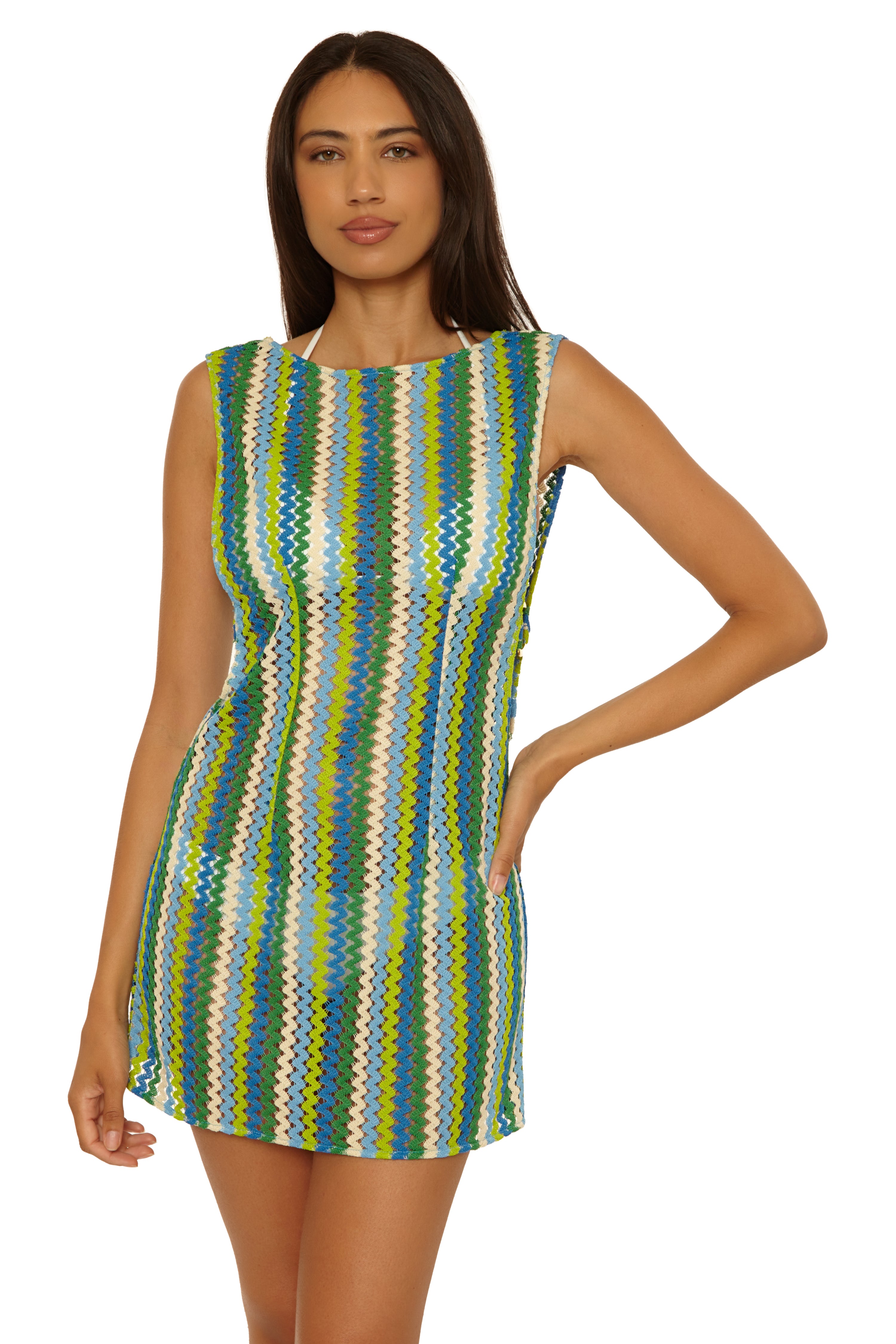 Becca Island Waves Crochet Tunic Cover Up 73860671 - Green Apple, M Becca Island Waves Crochet Tunic Cover Up 73860671 - Green Apple, M